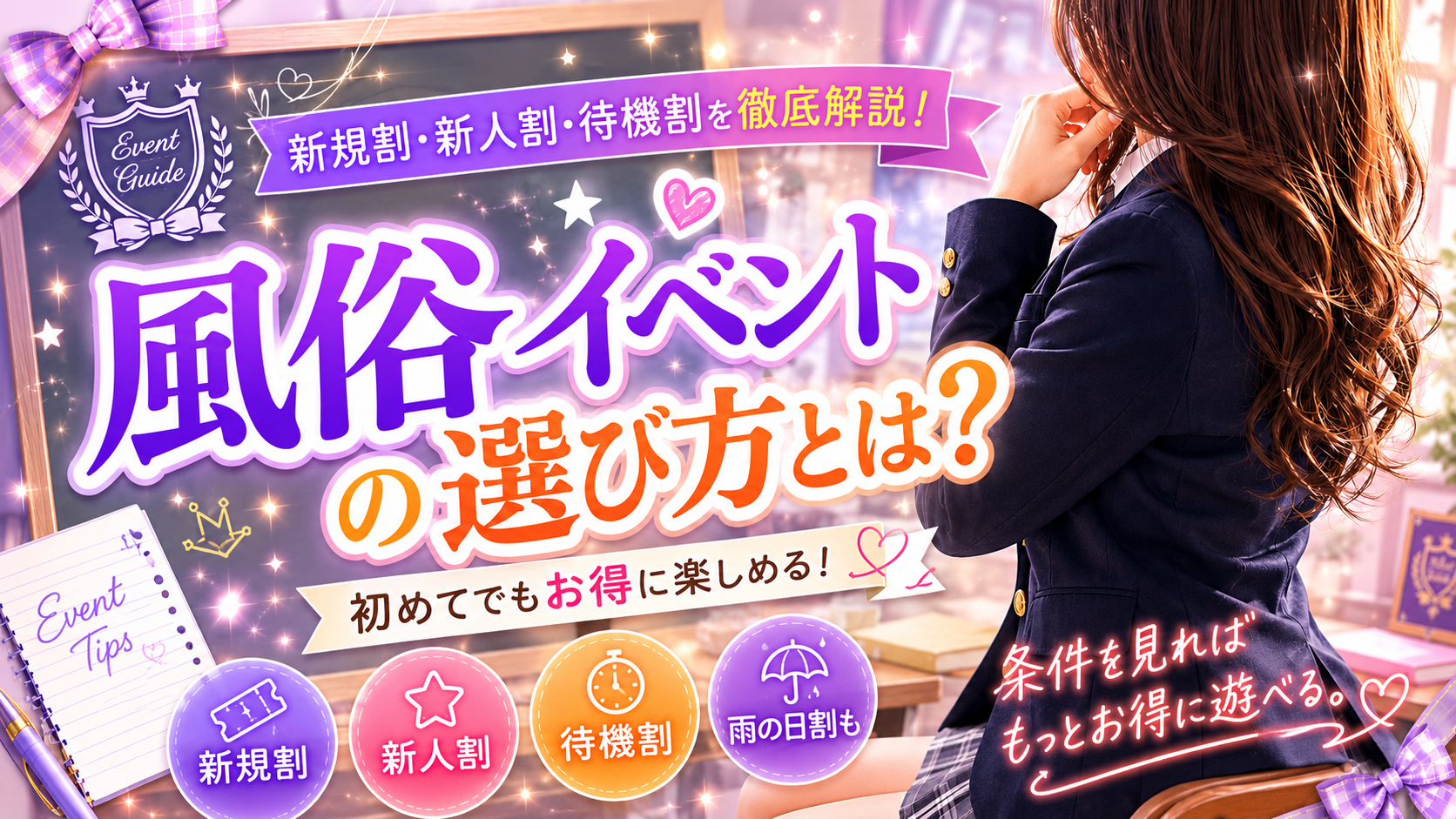 風俗イベントの選び方｜新規割・新人割・待機割で損しない使い方